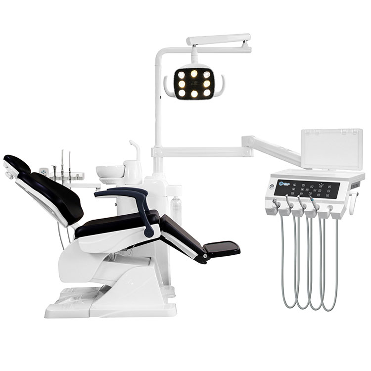 AZDENT Folding Mobile Dental Chair With LED Light, Turbine Unit, Weak Suction & Syringe
